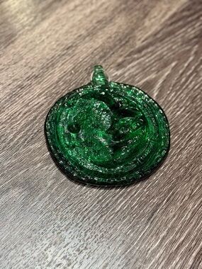 Green Glass Moon & Sun hanging glass suncatcher